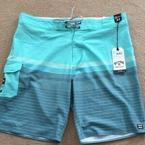 NWT- Billabong Aqua and Teal Board Shorts
